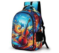 WECECE Mochila Escolar Guitarra Niño 8-12 Años Bolsa Escolar Amante de la Música Niña Primaria 3º-5º Mochila Colegio para Estudiantes, Daypack Duradera y Práctica para Uso Diario y Paseo