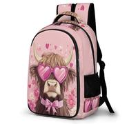 WECECE Mochila Escolar Highland Gatotle Niño Adolescente, Mochila Bull Pattern Colegio Grand Capacidad para Niña Juveniles Chico 8 a 14 Años