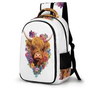 WECECE Mochila Escolar Highland Gatotle Niños, Mochila Animal Cow para Niño De 6 a 12 Años, Mochilas para 1º a 5º Grado De La Escuela