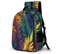 WECECE Mochila Escolar Hoja Chicas 7-11 Años Mochila Escolar Tropical Selva Chicos 5º-6º Curso Mochila Estilo Puerta de Frigorifico, Bookbag Vuelta al Cole Viaje y Actividades