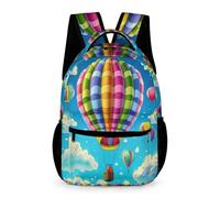 WECECE Mochila Escolar Hot air Balloon Escolares Niño 10 Años Mochila Primaria Colorido Scenery Niña 4 Curso Bookbag Correas Ajustables Libros Botella Paraguas Excursión Viaje Diario