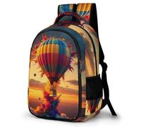 WECECE Mochila Escolar Hot Air Balloons Niño Niña, Mochila Landscapes Colegio Grand Capacidad para Juveniles Chico 10 a 13 Años, Mochilas para Portátil