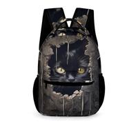 WECECE Mochila Escolar Infantil 8 Años Mochila Gato Negro Escolar De Para Niños Y Chicas Primaria, Gatito 3D Bolsas De Hombro Livianas Para Portátil School Back Pack