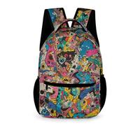 WECECE Mochila Escolar Infantil 8 Años Mochila Graffiti Escolar De Para Niños Y Chicas Primaria, Estilo Memphis Bolsas De Hombro Livianas Para Portátil School Back Pack