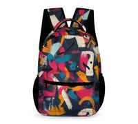 WECECE Mochila Escolar Infantil 8 Años Mochila Graffiti Escolar De Para Niños Y Chicas Primaria, Estilo Memphis Bolsas De Hombro Livianas Para Portátil School Back Pack