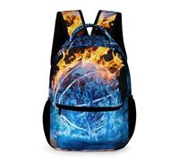 WECECE Mochila Escolar Infantil 8 Años Mochila Hielo Y Fuego Baloncesto Escolar De Para Niños Y Chicas Primaria, Baloncesto Bolsas De Hombro Livianas Para Portátil School Back Pack