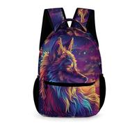 WECECE Mochila Escolar Infantil 8 Años Mochila Lobo Escolar De Para Niños Y Chicas Primaria, Animal Lobo Bolsas De Hombro Livianas Para Portátil School Back Pack