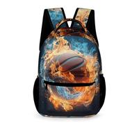 WECECE Mochila Escolar Infantil Hielo y Fuego Baloncesto, Bolsos Con Baloncesto Para Niña Niño De Primaria, Mochila Primaria Ligera Y Adorable, Backpack De Viaje Casual Para Chicas