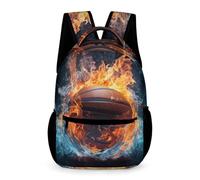 WECECE Mochila Escolar Infantil Para Niño Niña De 6 A 10 Años Mochilas Escolares Llamas Baloncesto Escuela Primaria Mochila Escolarres Baloncesto