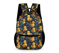 WECECE Mochila Escolar Infantil Pato Bolsa De Hombro Impresa, Estudiante Lindo Ligero Mochila Escolar Patito Amarillo Deportes Picnic Viajes Regalo