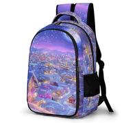 WECECE Mochila Escolar Invierno Tema Chico 13 Años Mochila Secundaria Bonito Nieve Escena Chicas Estudiantes Bookbag Moderna Duradera Impermeable Secundaria Uso Diario Viaje