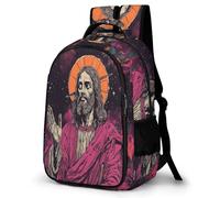 WECECE Mochila Escolar Jesús Cristiano Chicas 7-11 Años Mochila Escolar Tema de Jesús Niños 5º-6º Curso Mochila Infantil Impermeable, School Bag para Clases Viaje y Uso Diario