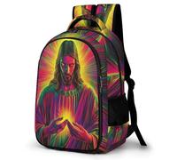 WECECE Mochila Escolar Jesús Escolares 8-12 Años Mochila de Jesús Cristiano Chico Primaria Daypack Impermeable Ligera Resistente Senderismo Viaje Uso Diario Regalo Diario