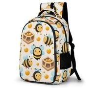 WECECE Mochila Escolar Kawaii Bee Niño Adolescente, Mochila Animal Colegio Grand Capacidad para Niña Juveniles Chico 8 a 14 Años