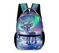 WECECE Mochila Escolar Kawaii Ciervo Motivo Niños 9 Años Bolsa Escolar Lindo Reno Curso 4 Niñas Mochila Ligera Resistente 43x32x15 cm para Actividades Diarias