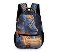 WECECE Mochila Escolar León Patrón Escolares 13 Años Mochila Animal León 2º ESO Niños Bolsa Escolar Práctica 43x32x15 cm para Secundaria Regalo Colegio Libros y Cuadernos