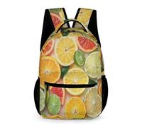 WECECE Mochila Escolar Limón Estudiantes 8-12 Años Mochila Fruta Curso 3-6 y 1º ESO Chicos Chicas Bolsa Escolar Resistente 43x32x15 cm para Secundaria Vuelta al Cole Libros y Cuadernos