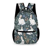 WECECE Mochila Escolar Lindo Conejos Niños 7 Años Mochila de Animal Conejito Curso 2 Niñas Daypack Ligera Resistente 43x32x15 cm para Primaria Regalo de Cumpleaños
