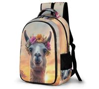 WECECE Mochila Escolar Lindo Llama Chica 10 Años Mochila Primaria Animal Alpaca Estudiantes Colegio Daypack Cómoda Grande Resistente Actividades Escolares Viaje Regalo Diario