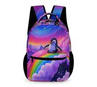 WECECE Mochila Escolar Lindo Pingüino Diseño Niños 6 Años Bolsa Escolar Animal Motivo Curso 1 Niñas Mochila Ligera Resistente 43x32x15 cm para Vuelta al Cole