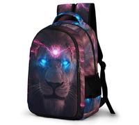 WECECE Mochila Escolar Lion Print Niño Adolescente Ligera, Mochila con Animal para 7 a 11 Años, Mochilas Escolares para Viagem & Senderismo