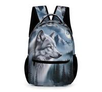 WECECE Mochila Escolar Lobos Niños Niñas 7-10 Años Mochila Animal Lobo Curso 2-5 Escolares Bolsa Escolar Uso Diario 43x32x15 cm para Primaria Regalo Colegio Libros y Cuadernos