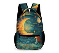 WECECE Mochila Escolar Luna Chicos Chicas 9-13 Años Mochila Cielo Curso 4-6 y 1º-2º ESO Estudiantes Bolsa Escolar Impermeable 43x32x15 cm para Secundaria Viaje y Colegio Libros y Cuadernos
