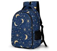 WECECE Mochila Escolar Luna Estrellas Niño 7-11 Años Bolsa Escolar Luna Estrellas Niña Primaria 2º-4º Mochila Colegio para Estudiantes, Bookbag Grande Ajustable para Colegio y Excursión