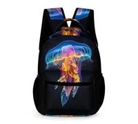 WECECE Mochila Escolar Medusa Escolares Niño 4-6 Curso Mochila Patrón de Vida Marina Niña 7-11 Años School Bag para Libros Cuadernos Bolsillo Frontal Bolsillos Laterales Regalo Cumpleaños