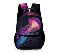 WECECE Mochila Escolar Medusa para Niños Niñas Escolar Primaria Bolsa Colegio Criatura Marina 3 Curso 9-13 Años Bookbag Correas Ajustables Cuadernos Botella Paraguas Colegio Viaje Uso Diario