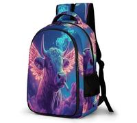WECECE Mochila Escolar Moda Toro Animal Chicas 7-11 Años Mochila Escolar Ganado Chicos 5º-6º Curso Mochila Infantil Grande, School Backpack para Colegio Excursión y Aire Libre