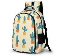 WECECE Mochila Escolar Motivo de Cactus Niño Primaria Mochila Infantil Diseño de Plantas Niña 6-10 Años Mochilas Escolares Ligera, Book Bag para Instituto Viaje y Uso Diario