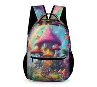 WECECE Mochila Escolar Mushrooms Niño Niña 12 Años Mochila Arcoíris 1º ESO Estudiantes Bolsa Escolar Ligera 43x32x15 cm para Secundaria Actividades Diarias Libros y Cuadernos