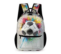 WECECE Mochila Escolar Niña Balón de Fútbol Mochilas Colegio Niños 6 7 9 11 Años Mochila Primario Fútbol Ligera Backpack Casual Para La Escuela, Los Viajes O El Uso Diario