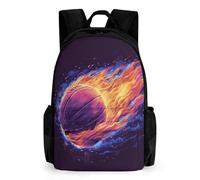 WECECE Mochila Escolar Niña Baloncesto en Llamas Mochilas Colegio Niños 7 9 11 16 Años Mochila Primario Motivo Baloncesto Ligera Backpack Casual Para La Escuela, Los Viajes O El Uso Diario