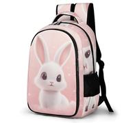 WECECE Mochila Escolar Niña Bunny Mochilas para Niño Adolescentes 8-11 Años con Animal Conejo Mochila Casual Chicas Grande Ligera Colegio y Viaje