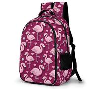 WECECE Mochila Escolar Niña Flamenco Mochilas para Niño Adolescentes 8-11 Años con Patrón de Pájaros Mochila Casual Chicas Grande Ligera Colegio y Viaje