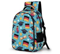 WECECE Mochila Escolar Niña Graduación Mochilas para Niño Adolescentes 8-11 Años con Bandera de Alemania Mochila Casual Chicas Grande Ligera Colegio y Viaje