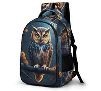 WECECE Mochila Escolar Niña Owl Pattern Mochilas para Niño Adolescentes 8-11 Años con Bird Motif Mochila Casual Chicas Grande Ligera Colegio y Viaje