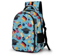 WECECE Mochila Escolar Niñas, Mochilas Primaria Niño Ergonómico con Bandera de Alemania, Mochila Casual con Tema de Graduación, Adaptable a Cursos 1-5