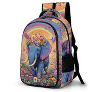 WECECE Mochila Escolar Niñas, Mochilas Primaria Niño Ergonómico con Elephant, Mochila Casual con Colorful Elephant, Adaptable a Cursos 1-5