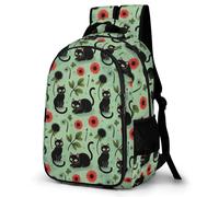 WECECE Mochila Escolar Niñas, Mochilas Primaria Niño Ergonómico con Gato Flower, Mochila Casual con Animal Gatito, Adaptable a Cursos 1-5