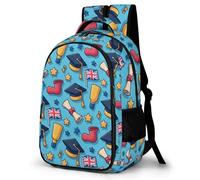 WECECE Mochila Escolar Niñas, Mochilas Primaria Niño Ergonómico con Graduación, Mochila Casual con Union Jack Flag, Adaptable a Cursos 1-5