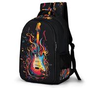 WECECE Mochila Escolar Niñas, Mochilas Primaria Niño Ergonómico con Guitar Motif, Mochila Casual con Music Lover, Adaptable a Cursos 1-5