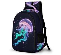 WECECE Mochila Escolar Niñas, Mochilas Primaria Niño Ergonómico con Medusa, Mochila Casual con Vida Marina, Adaptable a Cursos 1-5