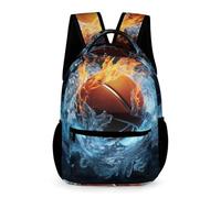 WECECE Mochila Escolar Niño 9 Años Hielo Y Fuego Baloncesto De Viaje Camping Escolar, Mochila Con Baloncesto Para Niños Niñas Mochilas Primaria Back Pack