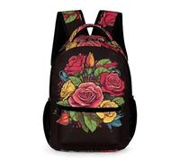 WECECE Mochila Escolar Niño 9 Años Rosa, MoonFlor De Viaje Camping Escolar, Mochila Con Plantas Para Niños Niñas Mochilas Primaria Back Pack