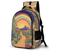 WECECE Mochila Escolar Niño Adolescente Cactus Design, Mochila para Niños Niña con Tema de Plantas 8 a 12 Años, Mochilas Escolares Grande Ligera