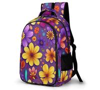 WECECE Mochila Escolar Niño Adolescente Colorful Florals, Mochila para Niños Niña con Tema de Plantas 8 a 12 Años, Mochilas Escolares Grande Ligera
