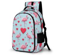 WECECE Mochila Escolar Niño Adolescente Flamenco Rosa, Mochila para Niños Niña con Tema de Pájaros 8 a 12 Años, Mochilas Escolares Grande Ligera
